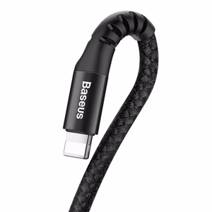 USB kabelis Fish eye Spring Lightning 2.0A 1m juodas CALSR-01