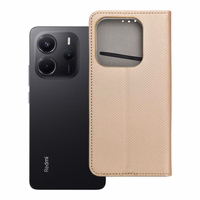 SMART CASE knygos tipo dėklas telefonui XIAOMI Redmi Note 14 5G auksinis