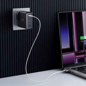 GaN įkroviklis JK Joyroom JR-TCG05UK 140W 3x USB-C USB-A + USB-C / USB-C kabelis 240W 1,2 m