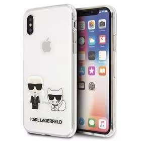 Karl Lagerfeld Karl & Choupette iPhone Xs Max dėklas telefonui - skaidrus