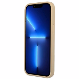 Guess GUHCP13LPSATLE iPhone 13 Pro / 13 6.1" smėlio spalvos kietasis dėklas SaffianoTriangle logotipas