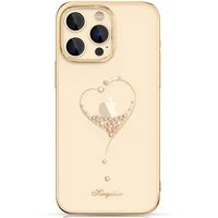 Kingxbar Wish Series silikoninis dėklas telefonui iPhone 14 Plus auksinės spalvos su Swarovski kristalais