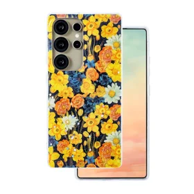 Glow Glam dėklas telefonui Samsung Galaxy S25 Ultra oranžinis