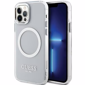 Guess Metal Outline MagSafe чехол для iPhone 12 / iPhone 12 Pro - серебряный