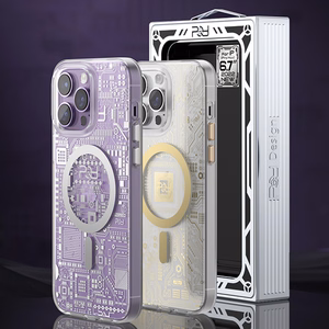 Kingxbar PQY Geek Series magnetinis dėklas telefonui iPhone 14 Pro Max MagSafe sidabrinis