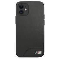 BMW M kolekcijos lygus PU dėklas telefonui iPhone 12 mini - juodas