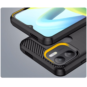 Carbon Case dėklas Xiaomi Redmi A1+ lankstus silikoninis anglies dangtelis juodas