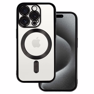 Metalinis magnetinis dėklas telefonui Iphone 16 Pro juodas