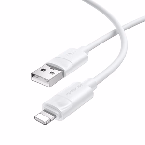 "Borofone" kabelis BX123 Leya - USB-Lightning - 12W 2,4A 1 metras, baltas