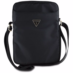 „Guess GUTB10NTMLBK Nylon Triangle Logo“ 10 col. planšetinio kompiuterio rankinė per petį – juoda