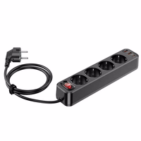 Įkroviklis-prailgintuvas Hoco NS1 (2xUSB; 1xUSB-C; 4xEU socket; 3A 20W) juodas