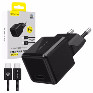 Blavec Wall charger BC-10 - Type C - PD 25W 3A with Type C to Type C cable (TCBC10-CB253A) black