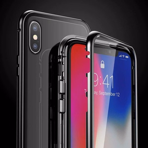 Wozinsky pilnas magnetinis dėklas su įmontuotu stiklu Vivo X60 juodas-permatomas