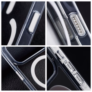 Dėklas skirtas iPhone 15 PRO MAX Forcell F-Protect Clear Hybrid Premium suderinamas su Magsafe skaidrus