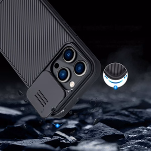 Dėklas Nillkin CamShield Pro Apple iPhone 14 Pro mėlynas