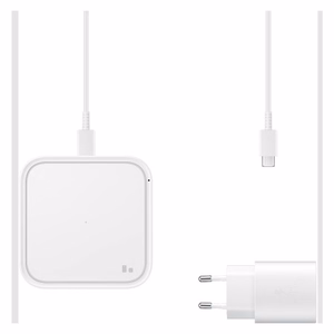 Belaidis įkroviklis Samsung EP-P2400TWEGEU baltas 15W (su įkrovikliu ir laidu) / 100% originalus /