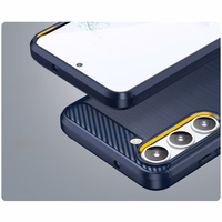 Carbon dėklas telefonui Samsung Galaxy S23+ lankstus silikoninis anglies dėklas mėlynas