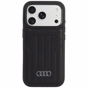 Audi sintetinės odos dėklas, skirtas iPhone 18 Pro / 17 Pro, suderinamas su MagSafe – juodas