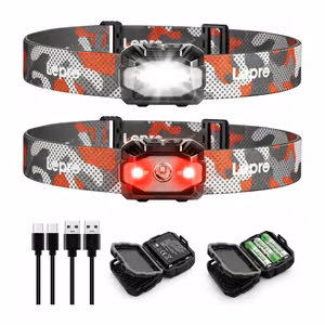 LEPRO 320023-2 USB galvos žibintas, 2 vnt. pakuotė