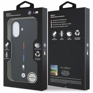 BMW M Silicon Tricolor Line MagSafe deklas iPhone 17 - juodas
