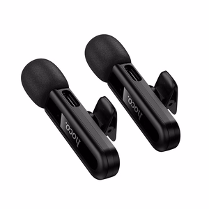 Belaidžių mikrofonų rinkinys Hoco L20A USB-C/Lightning juodas