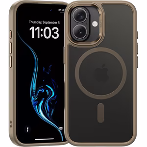 Benks magnetinis Mist dėklas telefonui su metaliniu rėmeliu, skirtas Iphone 16, titano spalvos
