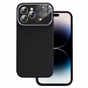Minkštas silikoninis dėklas objektyvui Iphone 15 Plus juoda
