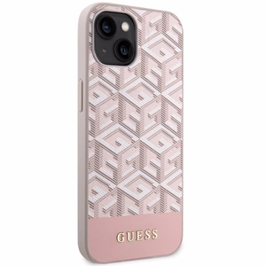 Guess GUHMP14SHGCFSEP iPhone 14 6.1" rožinė/rožinė kietas dėklas GCube Stripes MagSafe