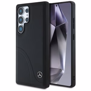 Mercedes Odinis Kreivės siūlės dėklas Samsung Galaxy S25 Ultra - juodas