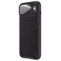 Nillkin CamShield Leather S dėklas iPhone 14 dėklas su kameros dangteliu juodas