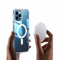 Anti Shock 1,5 mm Magnetinis dėklas iPhone 12 / 12 Pro 6,1" skaidrus didelė anga