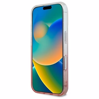 Guess IML Blizgantis gradientas Magnetinis dėklas telefonui iPhone 16 Plus - rožinis