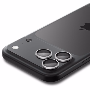 Spigen Optik Pro GLAS.TR „EZ FIT“ kameros dangtelis 2 dalių rinkinys iPhone 16 Pro / Max / 17 Pro / Max - sidabrinis