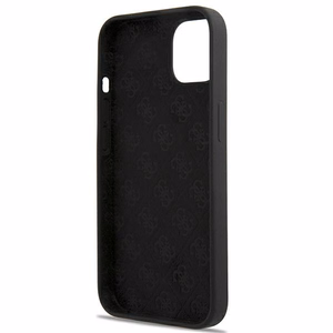 Guess GUHMP13MLSLMGBK iPhone 13 6.1" чёрный/чёрный жёсткий чехол Silicone Script Gold Logo Magsafe