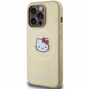Hello Kitty odinis Kitty Head magnetinis dėklas telefonui iPhone 14 Pro Max - auksinis