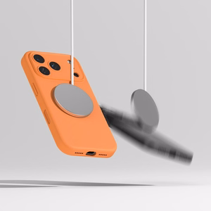 Ringke Silikoninis Magnetinis MagSafe dėklas telefonui iPhone 17 Pro Max – oranžinis