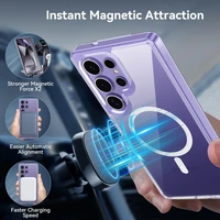 Rock Crystal Transparent Series Magnetinis Dėklas telefonui Samsung Galaxy S25 Ultra skaidrus