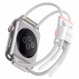 Baseus reguliuojama sporto juosta laikrodžiui Apple Watch 3/4/5/6/SE 38/40mm (LBAPWA4-A24) balta-rožinė (f)