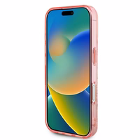 Guess IML Gėlės ir toninis apskritimas Magnetinis dėklas telefonui iPhone 16 Plus - rožinis