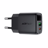 Acefast A116 GaN PD 35W USB-A USB-C tinklo įkroviklis su ekranu - juodas