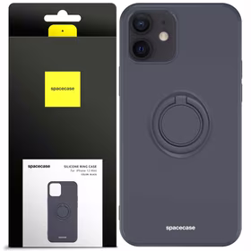 Spacecase Silikoninis dėklas su žiedu iPhone 12 Mini juodas