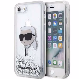 Karl Lagerfeld KLHCI8LNKHCH iPhone 7/8/SE 2020/2022 sidabrinis/sidabrinis kietas dėklas Blizgantis Karl Galva