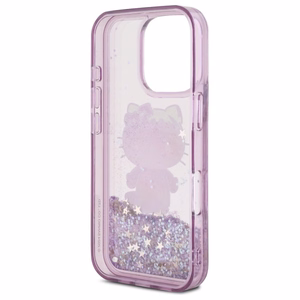 Hello Kitty Liquid Glitter 50 metų jubiliejaus vakarėlio dėklas telefonui iPhone 16 Pro - violetinis