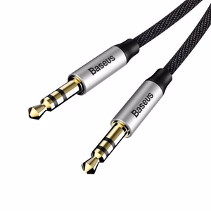 Baseus Yiven 3,5 mm mini jack AUX audio kabelis, 1 m, juoda/sidabrinė