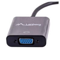 Lanberg AD-0006-BK vaizdo kabelio adapteris 0,2 m VGA (D-Sub) Mini DisplayPort Juoda