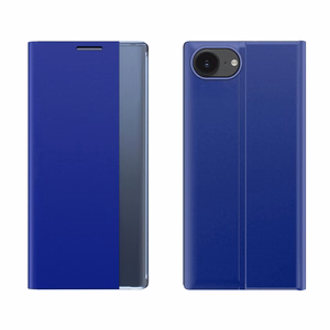 Naujas Sleep dėklas telefonui iPhone 16e su atverčiamu dangteliu ir stovu - mėlynas
