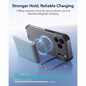 ESR Cyber Tough MagSafe dėklas su stovu iPhone 18 Pro Max / 17 Pro Max, pilkas