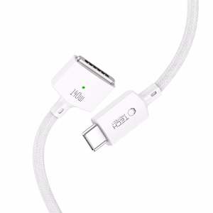 Tech-Protect MMC01 Ultraboost USB-C / MagSafe 3 140W 300cm laidas, skirtas MacBook, baltas