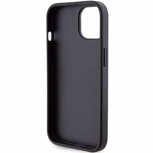 Karl Lagerfeld Gripstand Saffiano Karl&Choupette Pins dėklas telefonui iPhone 15 Plus / 14 Plus - juodas
