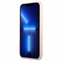 Guess GUHCP13SSLTGP iPhone 13 mini 5.4" rožinis kietas dėklas silikoninis trikampis